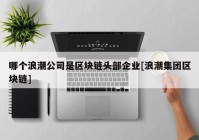 哪个浪潮公司是区块链头部企业[浪潮集团区块链]