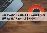 全球区块链矿业公司加拿大上市时间表[全球区块链矿业公司加拿大上市时间表]